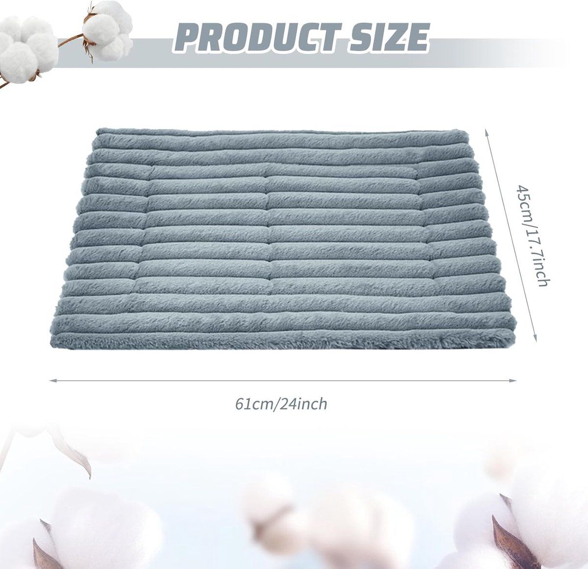 Dog Mat, Cat Mat, Soft and comfortable blanket, Thick and warm, Easy to maintain, for Daily Pet Care and Home Use, 61 × 45 cm, Grey — image 3