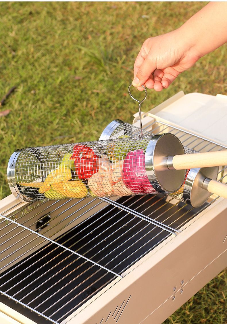 2Pcs Outdoor Portable 360° Rotating BBQ Grill Mesh — image 2