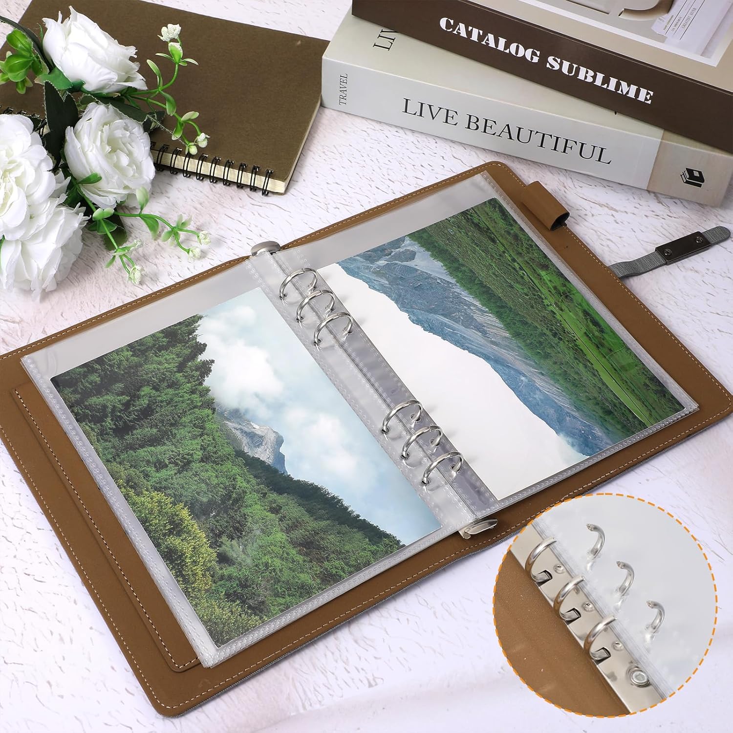 20 Sheets Clear Binder Sleeves - A5 6 Ring Binder Pocket Sheets Protectors, Double Sided Pet Clear Page Protectors for Cards Photocards Postcards Pictures โ image 5