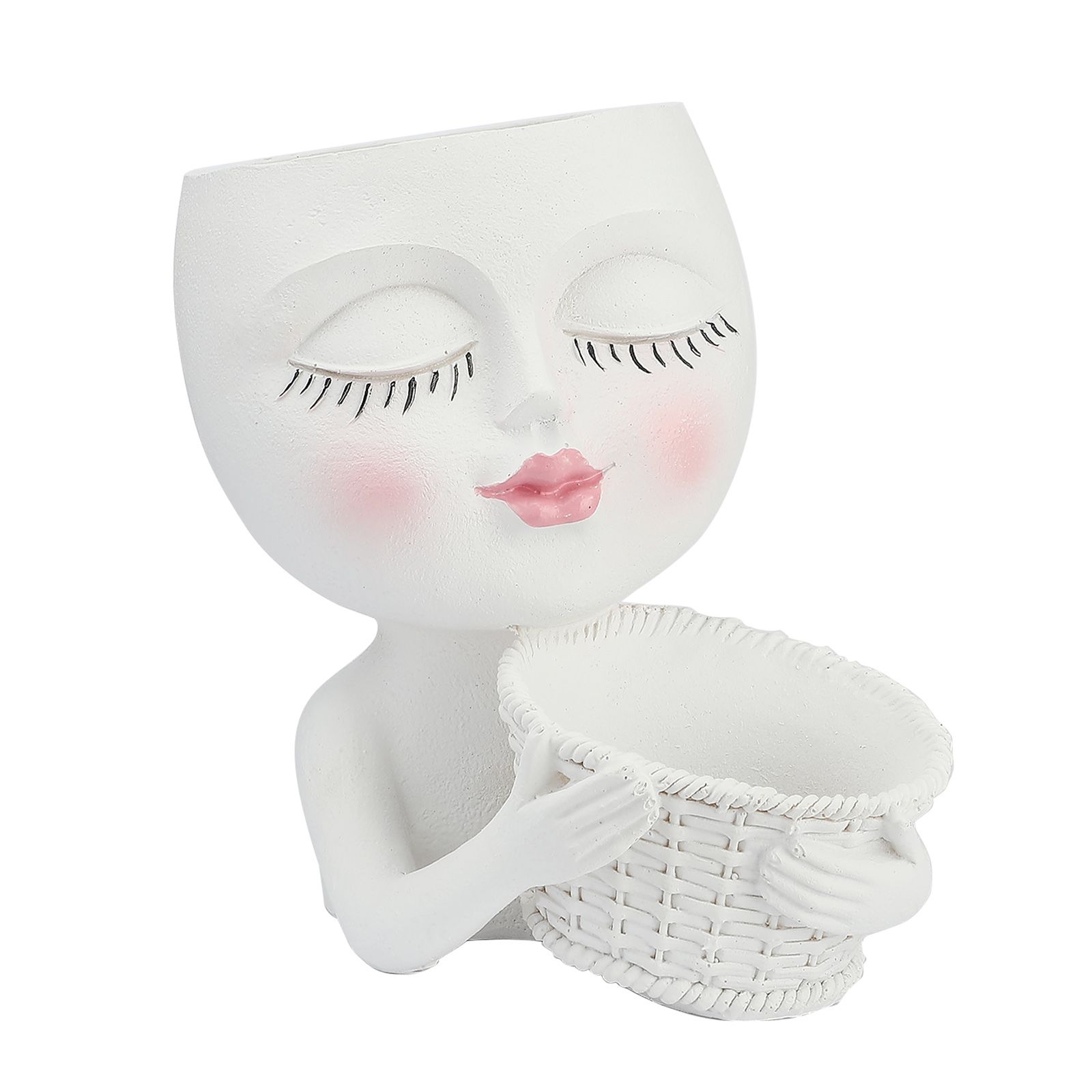 Mannequin Flower Pot Resin Creative Double Flower Pot Face Flower Pot โ image 3