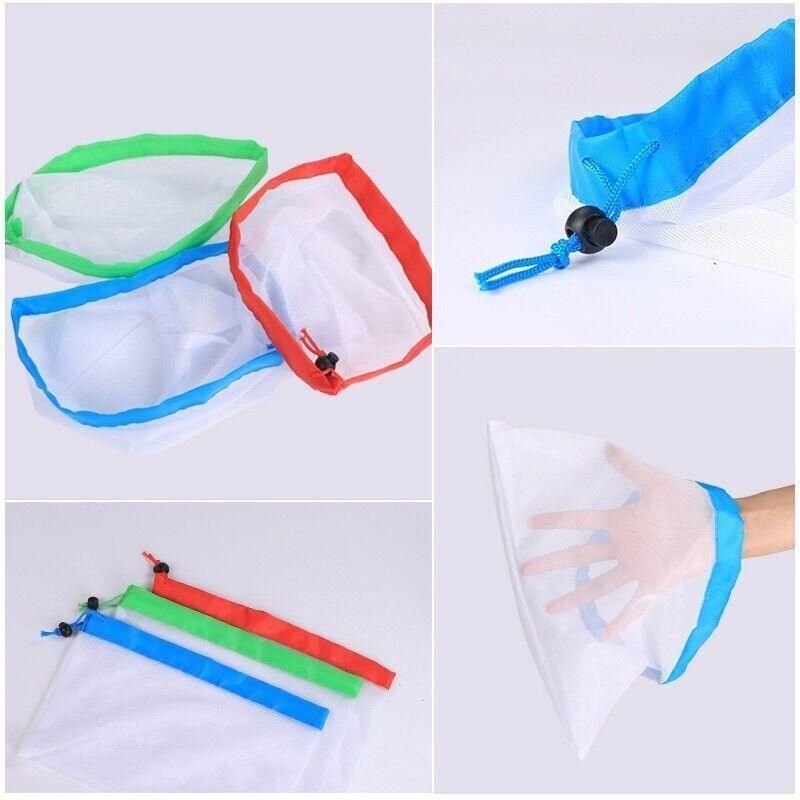 Up 15X Eco Friendly Reusable Mesh Produce Bags Superior Double Stitched Strength - 5PCS Large Blue — image 3