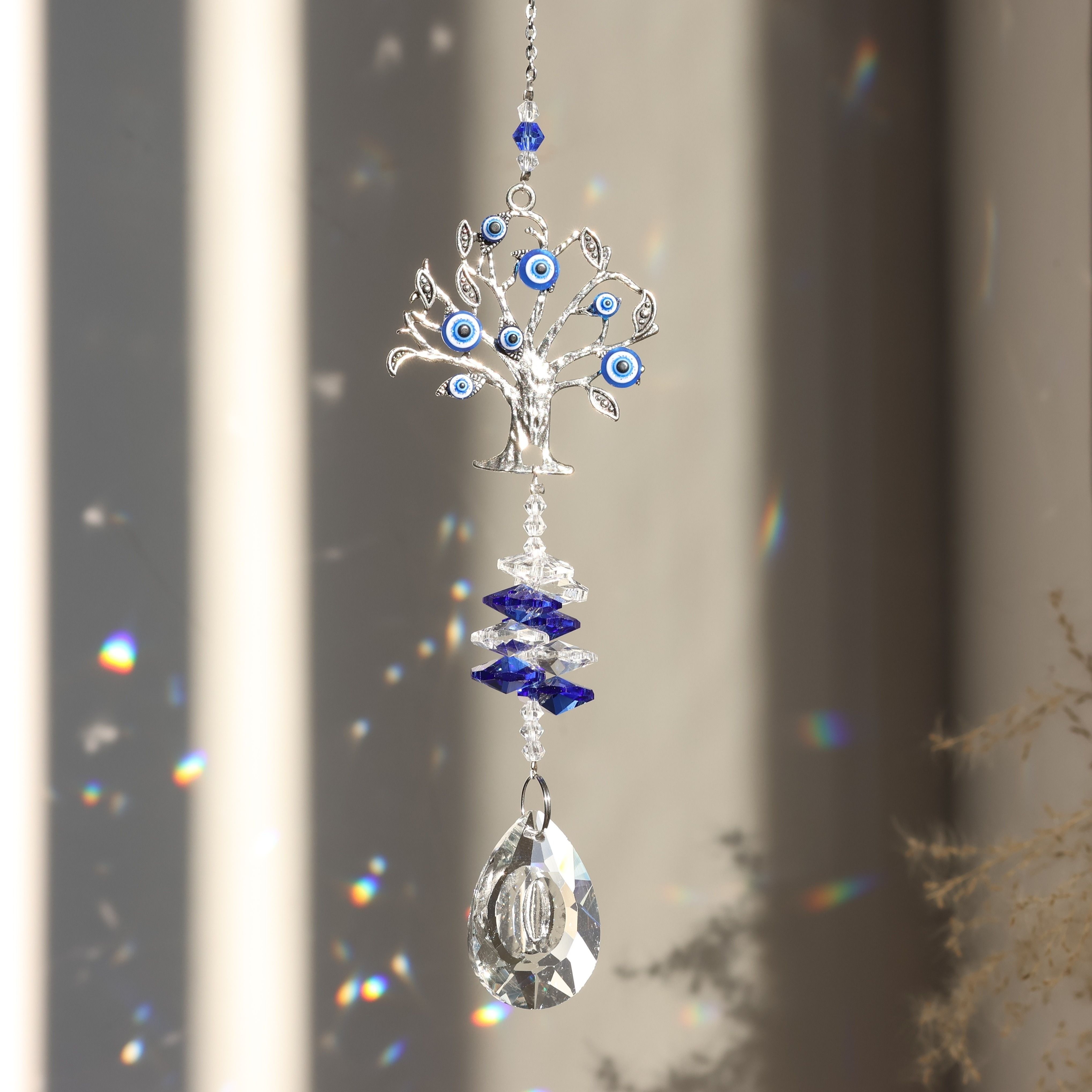 3pc Evil Eye Crystal Sun Capture Pendant Suitable for Home Window Decoration and Garden Hanging Decoration — image 4