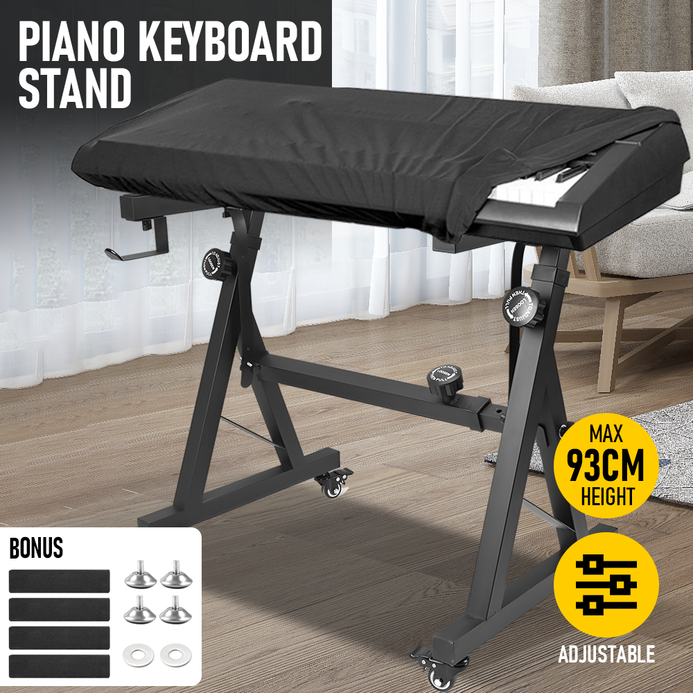 Portable Piano Keyboard Z Stand Heavy-Duty with Wheels Foldable Up to 93CM Heigh โ image 2