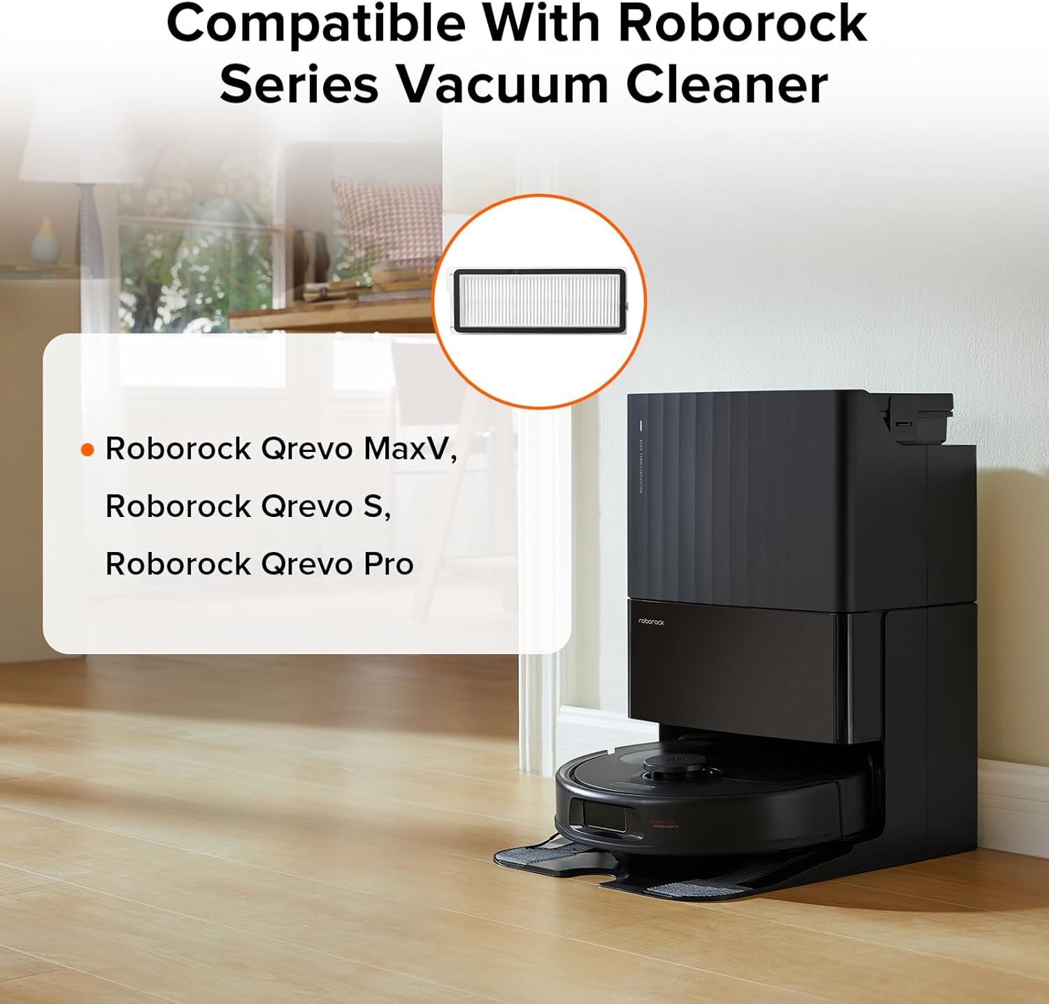 2 Pack Washable Filter for Qrevo MaxV, Qrevo S, Qrevo Plus, Qrevo Pro, Qrevo Curv, Qrevo Curv S5X, Qrevo Edge, Qrevo Edge S5A QV 35A Robot Vacuum Cleaners — image 2
