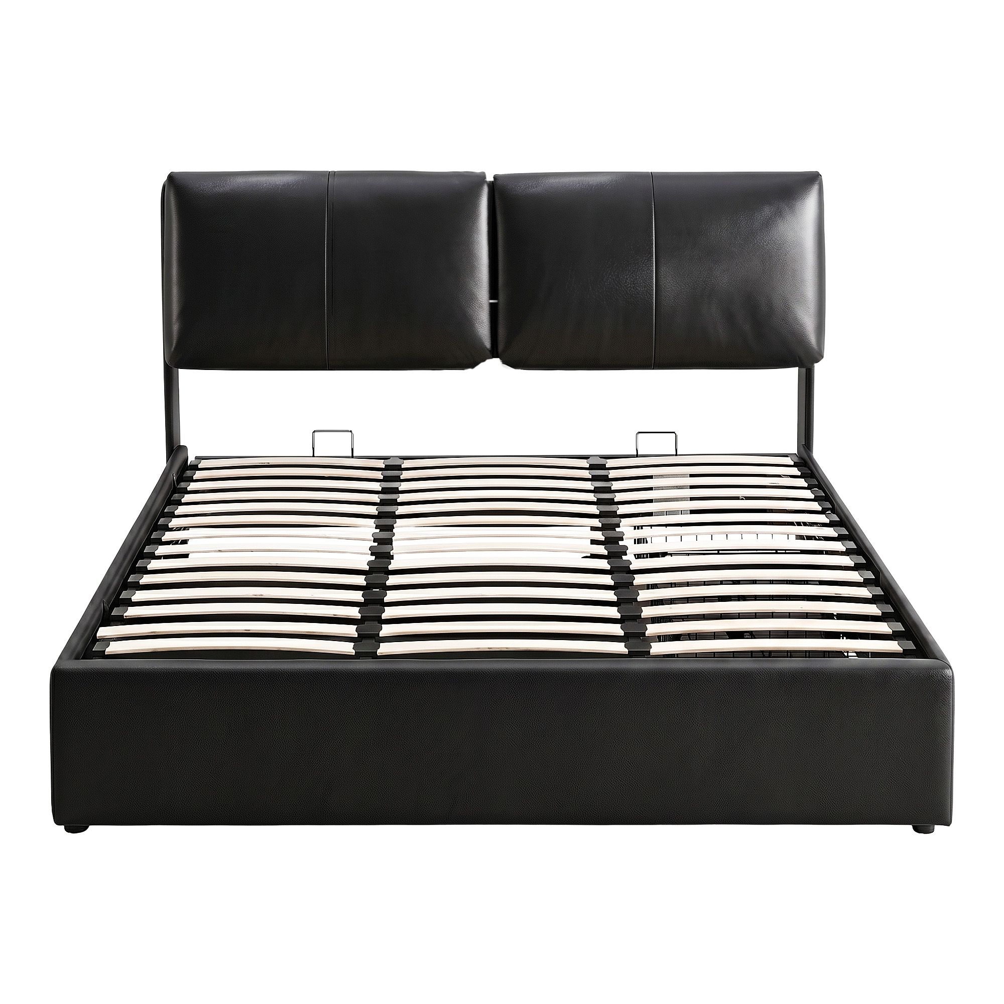 Artiss Queen Bed Frame Gas Lift Storage 3 Drawers Adjustable Headboard Platform Bed Black — image 3