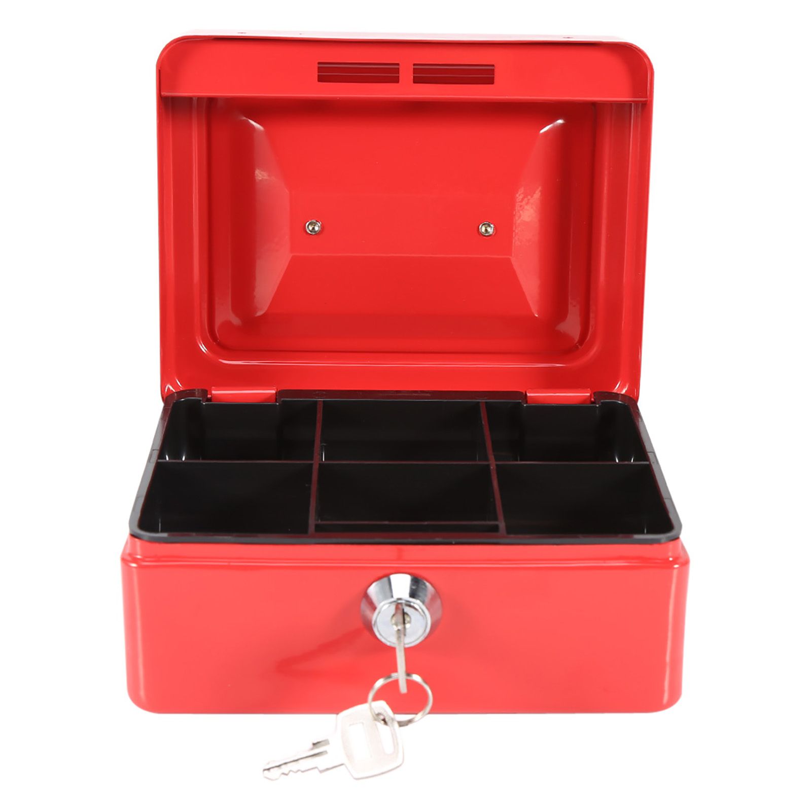 1Pc Mini Portable Iron Petty Lockable Cash Money Coin Safe Security Box Household (Red) โ image 2