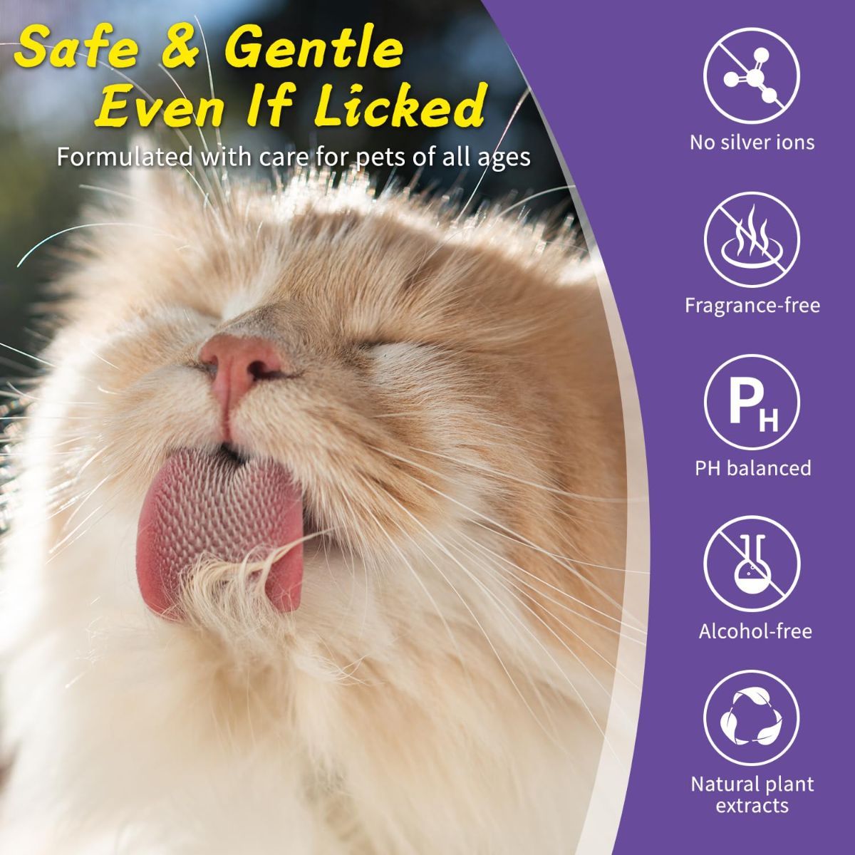 Pack of 3 Hypoallergenic Pet Wipes Natural Pet Cleaning Wipes Dog And Cat Grooming Gloves — image 6