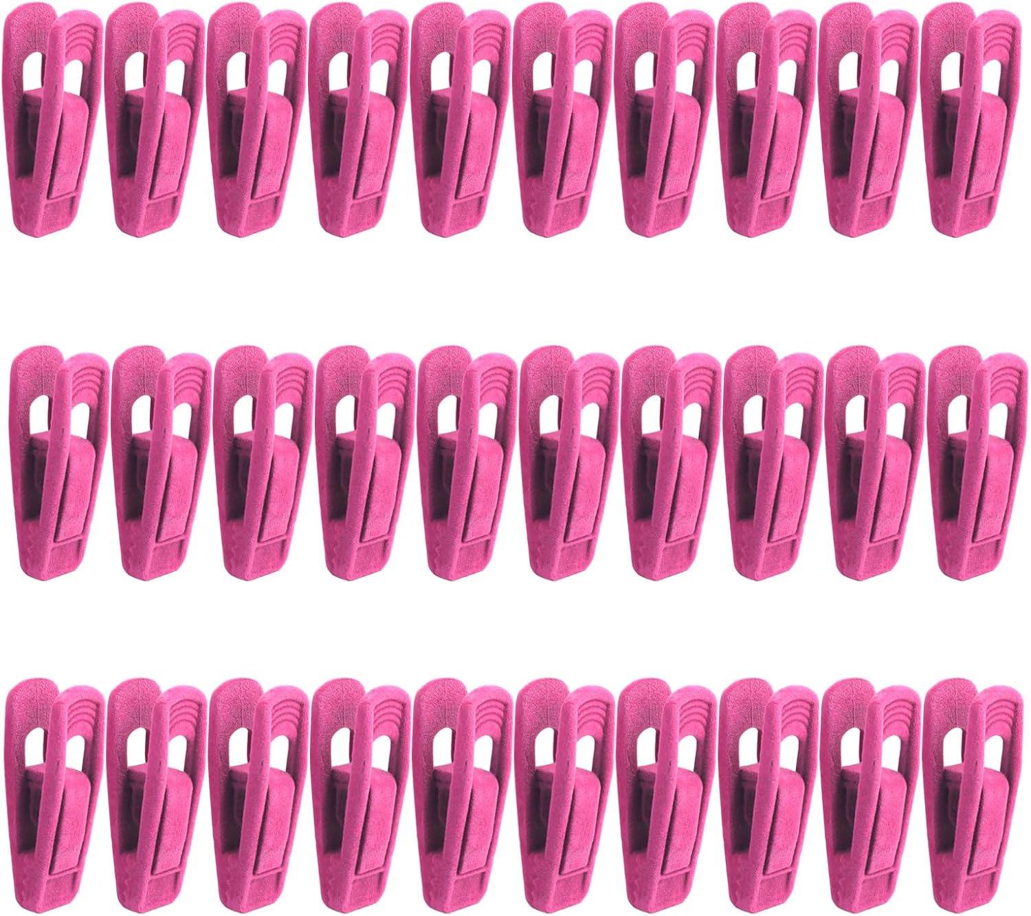 30 Pack Hot Pink Velvet Hanger Clips, Strong Hanger Clips Perfect for Organizing Skirts/Pants/Thin Felt Hangers โ image 2