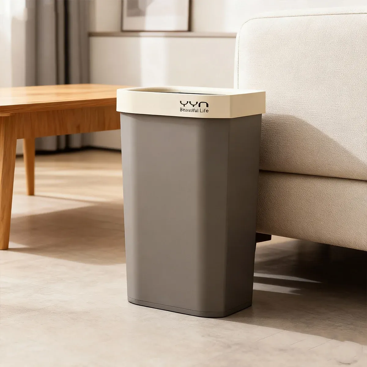40L Large Capacity Garbage Bin Trash Can Kitchen Bathroom Bin Waste Bin Durable — image 4