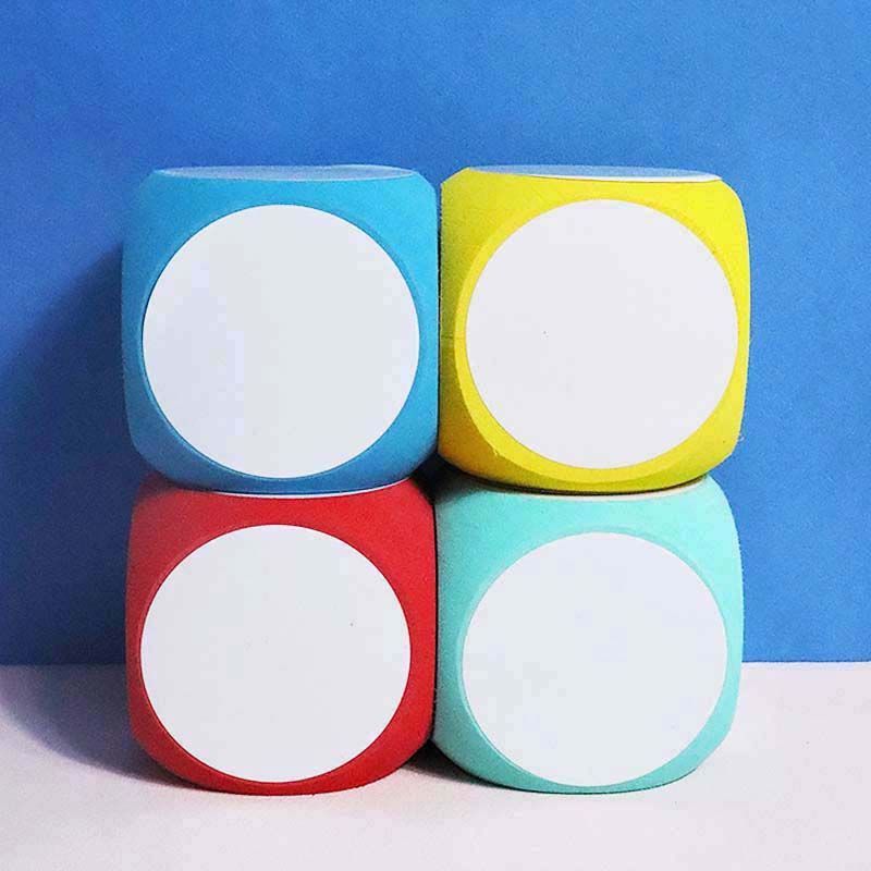 4PCS DIY Blank Dice,Education Blank Dice and Labels, Wipe Off Dice Cubic Dice Portable Cleanable Write On Dice Vibrant Color Blank — image 2