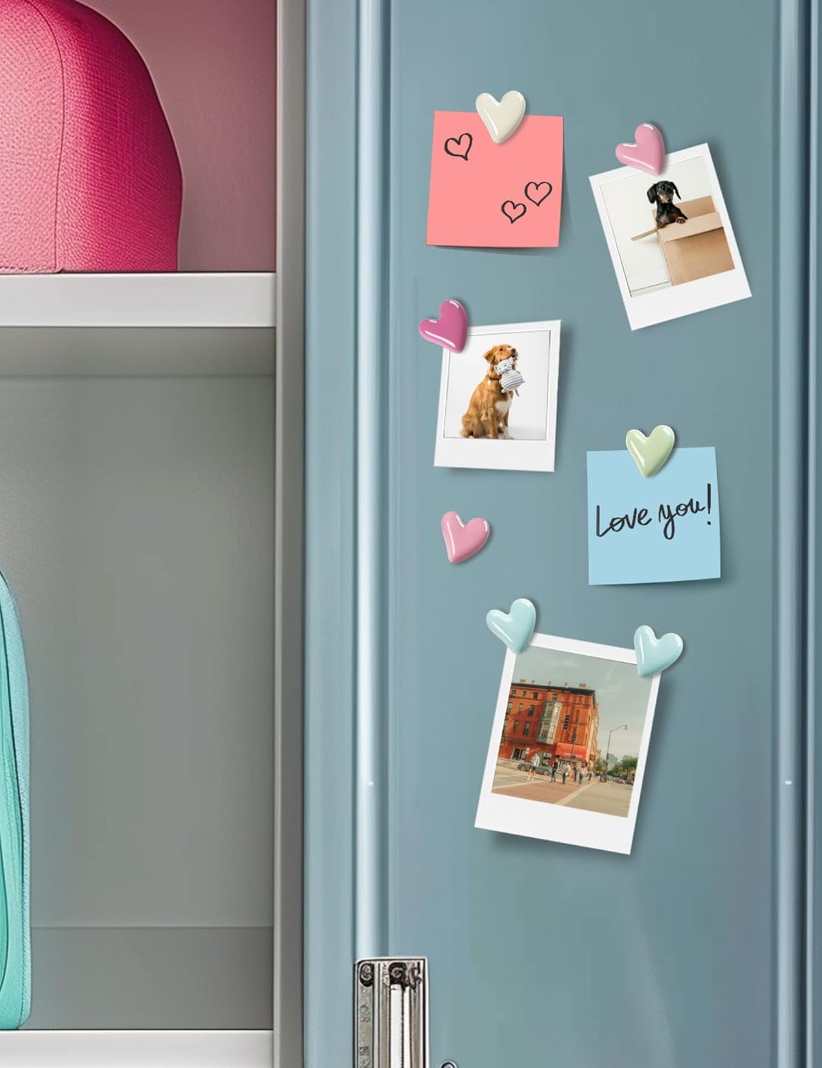 Cute Refrigerator Magnets, Colorful Heart Fridge Magnets for Whiteboard Cabinet Locker, Love Resin Decorative Magnets for Classroom Kitchen Office โ image 5