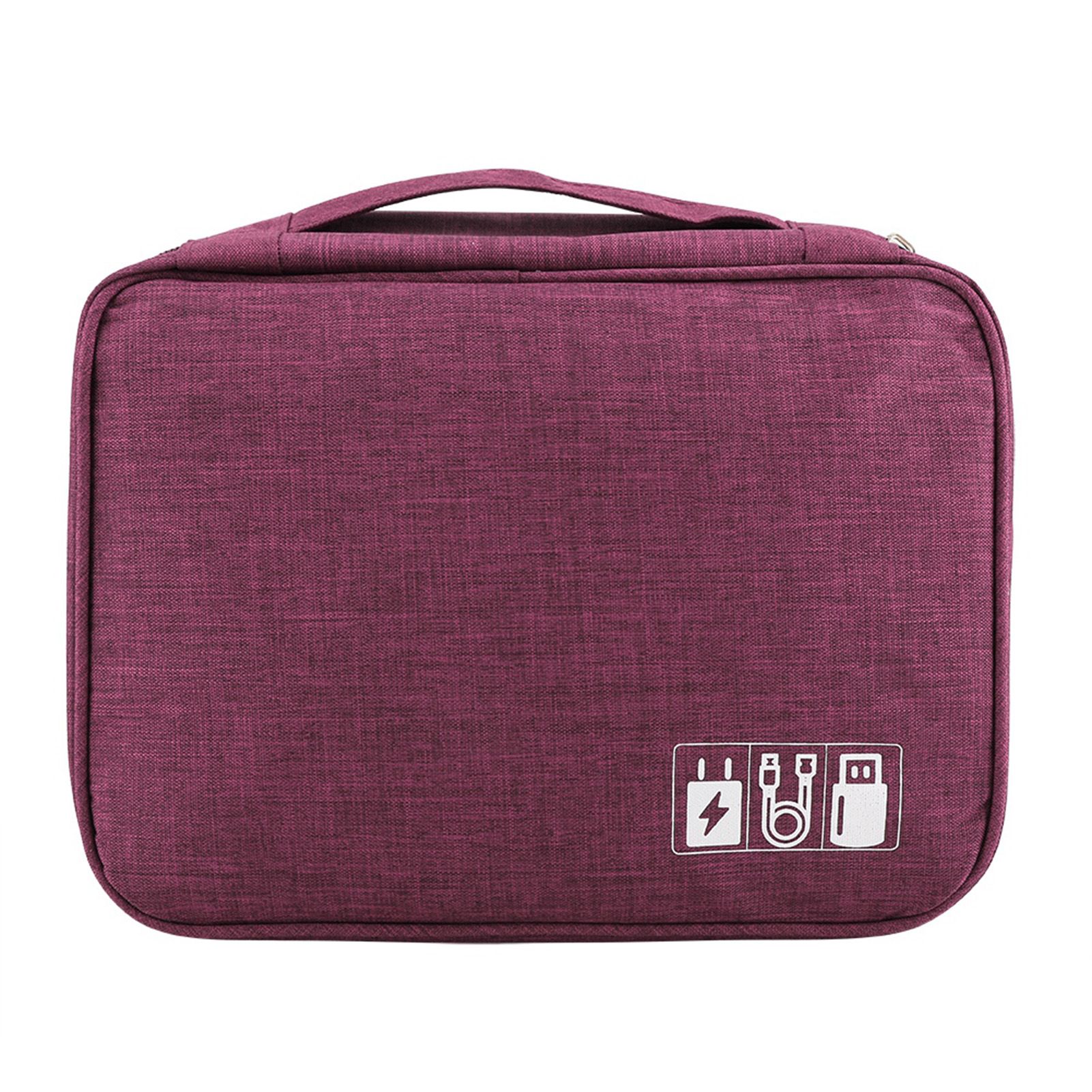 Portable Storage Bag for USB Cable Power Bank Headphone Digital Garget Organizer(Purple) โ image 5