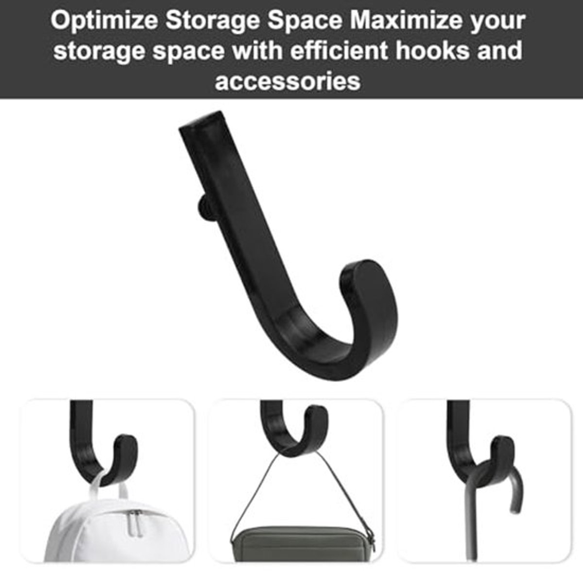 Set of 16 Storage Hooks for Suncast, 5 Black J-Shaped Tool Hooks Organizer with Long Wrench Short Screw Compatible with Suncast/Craftsman Storage Accessories โ image 3