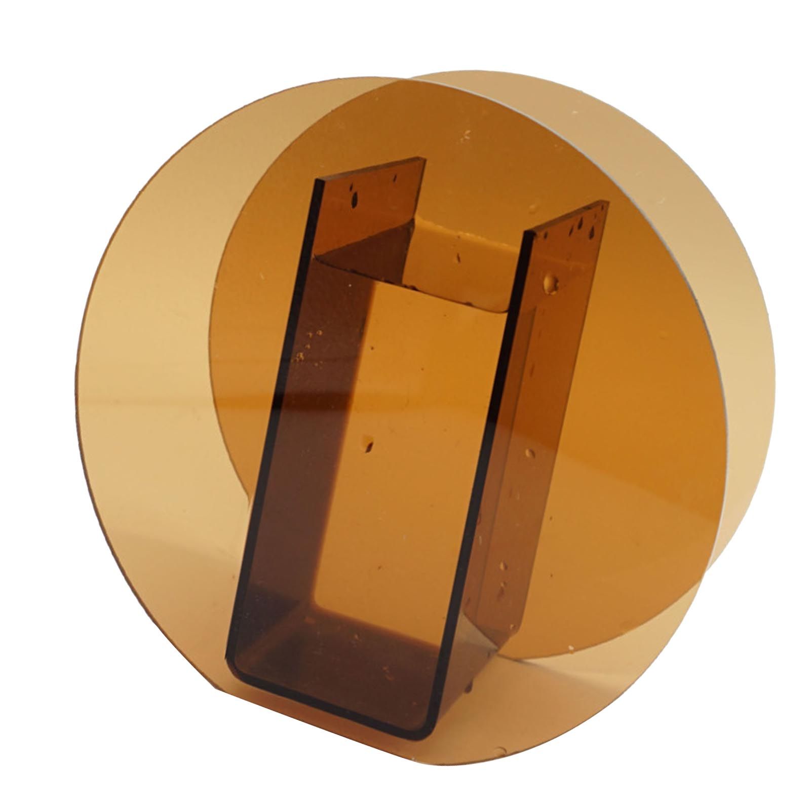 Brown Acrylic Vase Transparent Decorative Flower Vase Nordic Glass Vase Ornament for Office Living Room Book Shelf Brown Circle — image 2