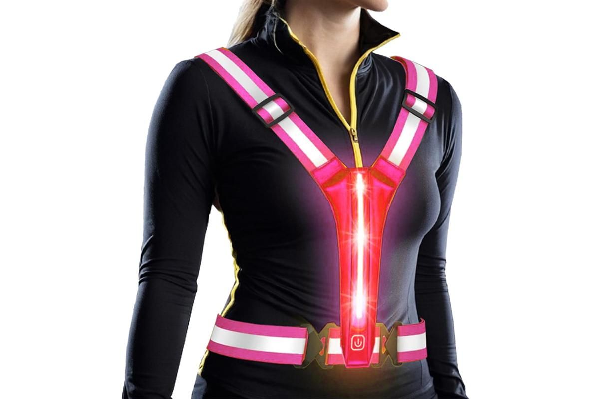 LED Reflective Vest Running Gear USB Rechargeable LED Light Up Vest High Visibility with Adjustable Waist and Shoulde for Night Walking Cycling, High โ image 2