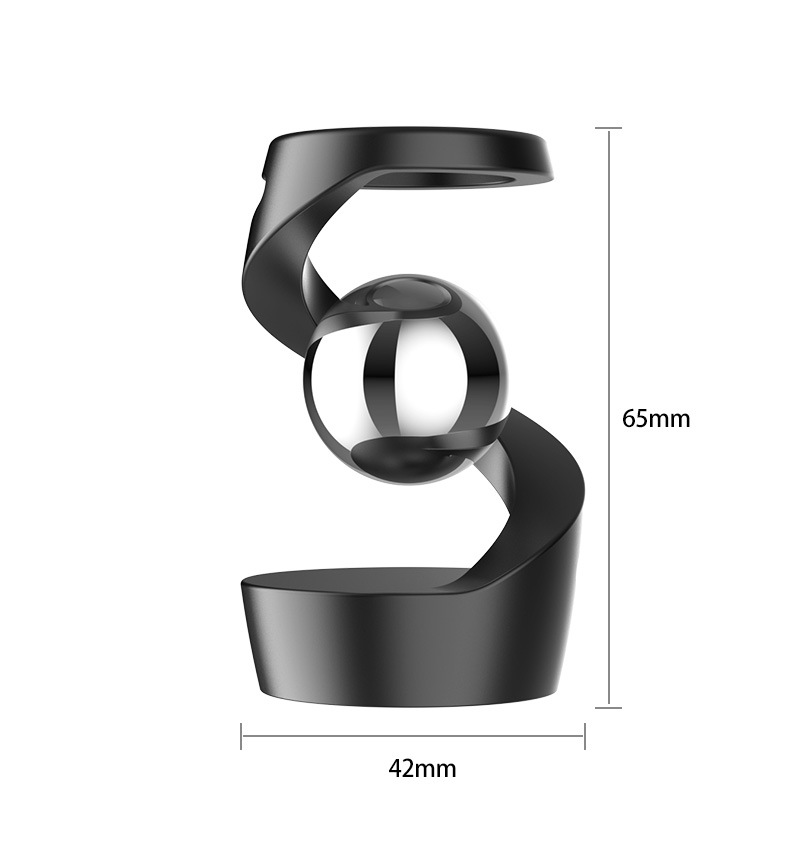 Silver gyroscope and silver beads Kinetic Levitating Desk Toy - Silent Spinning Floating Gyroscope for Stress Relief & Office Decor — image 3