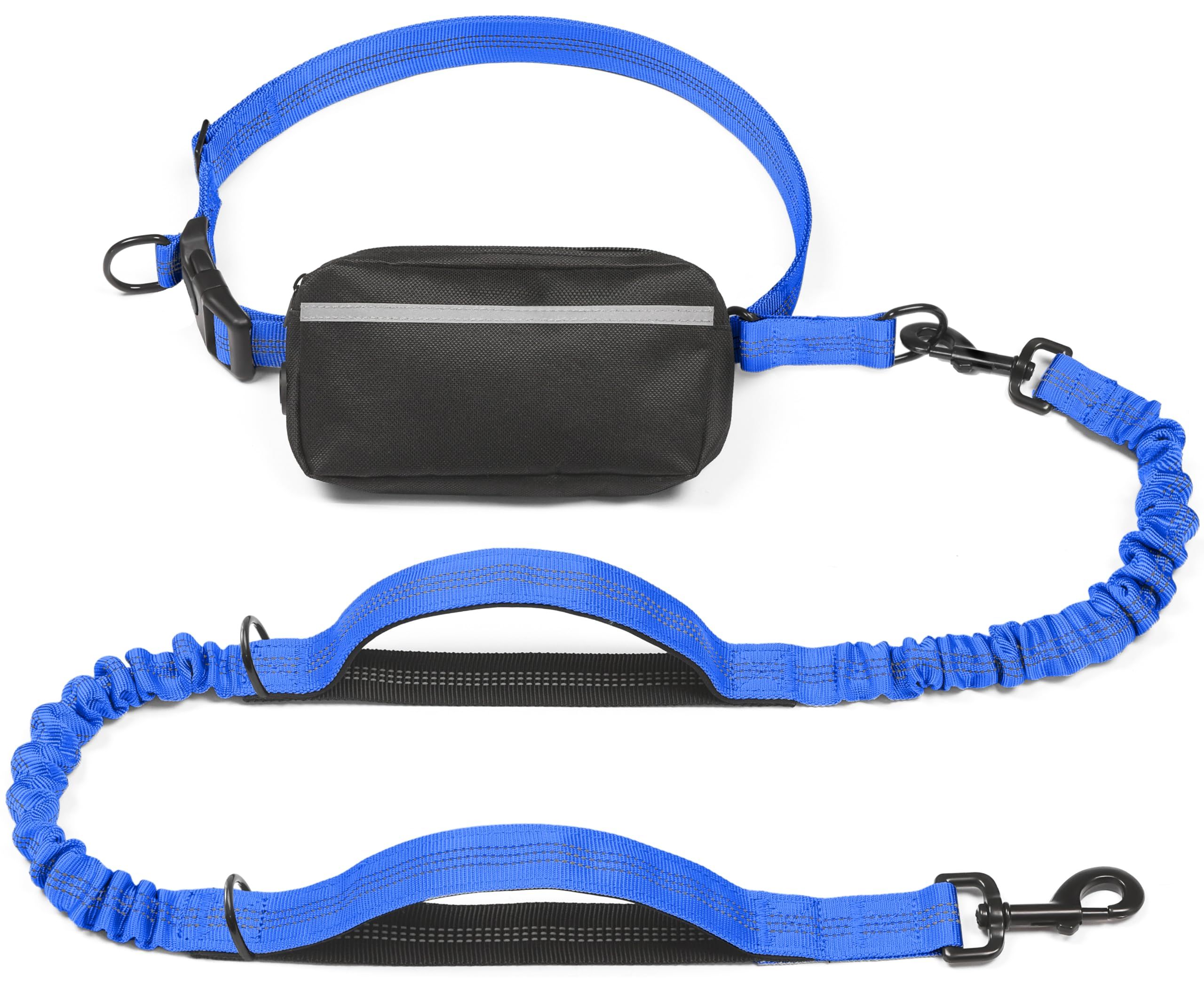 Hands-Free Dog Leash with Waist Belt and Storage Pouch, Shock-Absorbing Bungee Leash for Running, Walking, and Outdoor Adventures, Reflective Safety Design for — image 2