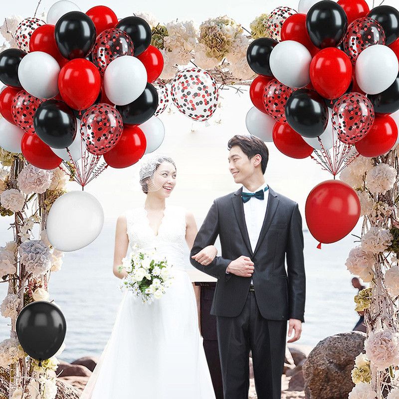 60-Piece 12-Inch Assorted Latex Balloon Set, Heavy-Duty Latex Balloons + Glitter Balloons + Ribbons, Birthday Party & Wedding Decorations, Multi-Color — image 2