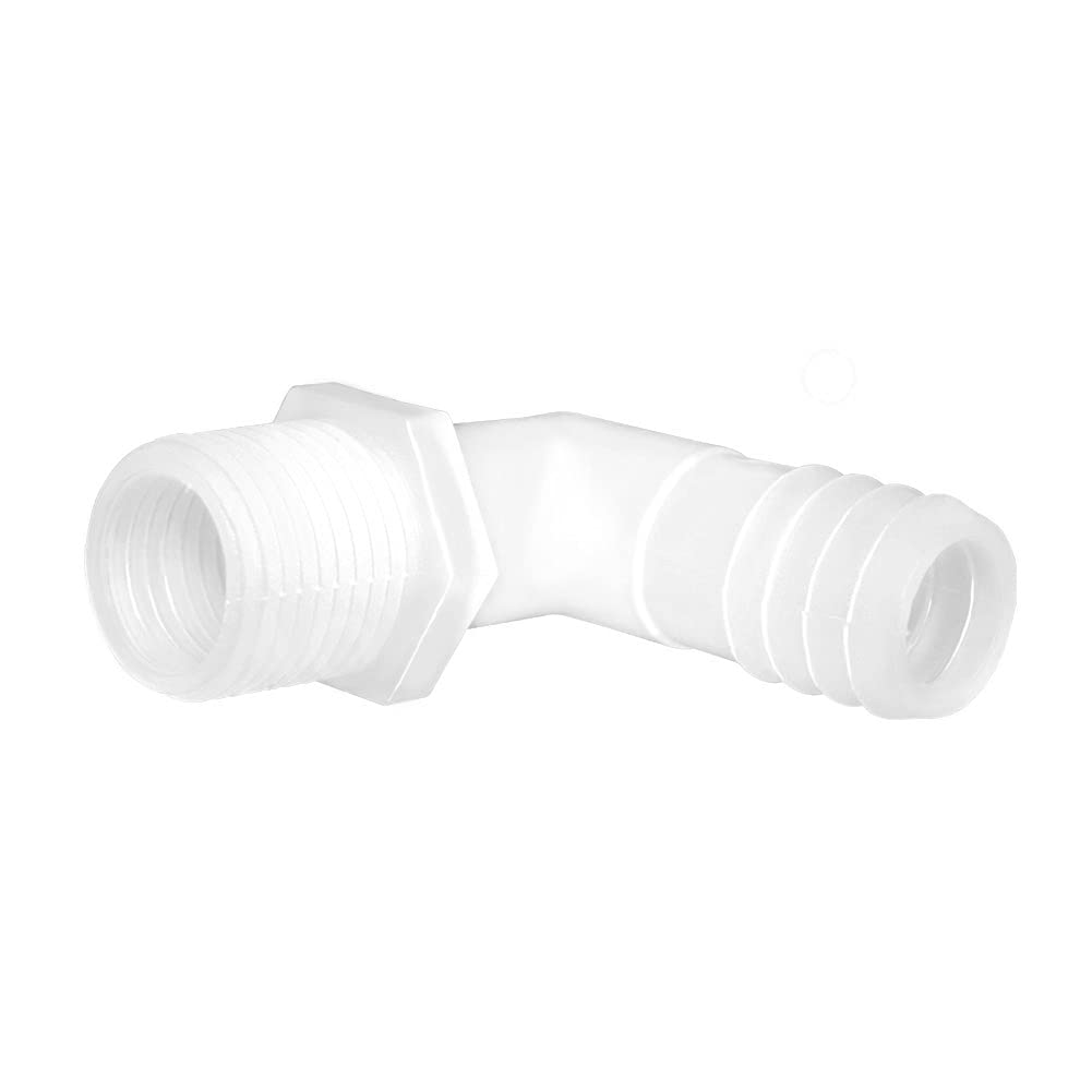 Plastic Hose Barb Fittings 90°Elbow 3/8" Hose Barb x 1/2" Male NPT Barbed Adapter Pipe Connectors Joint Splicer Mender Adapter Union (Pack of 5) — image 5