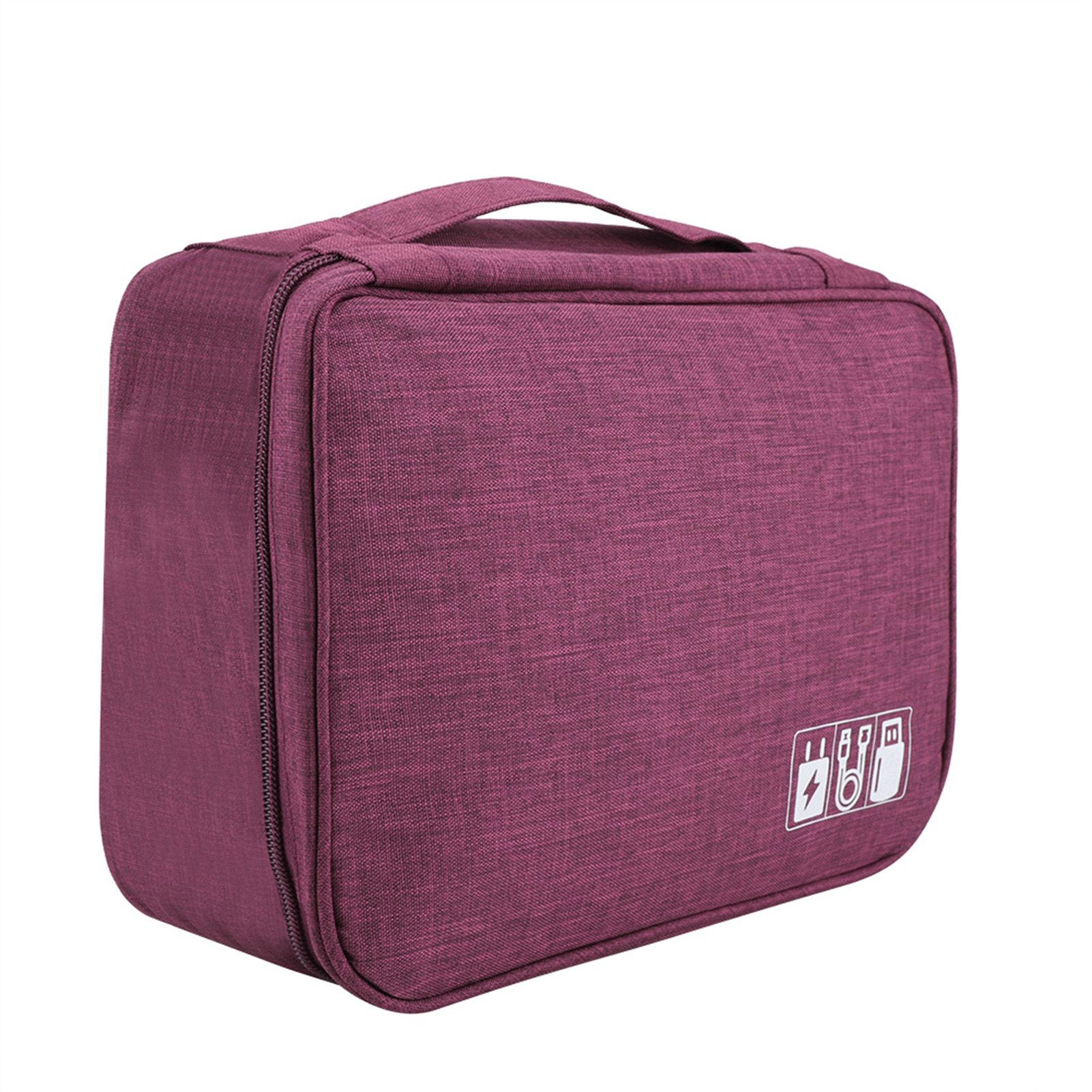 Portable Storage Bag for USB Cable Power Bank Headphone Digital Garget Organizer(Purple) โ image 6