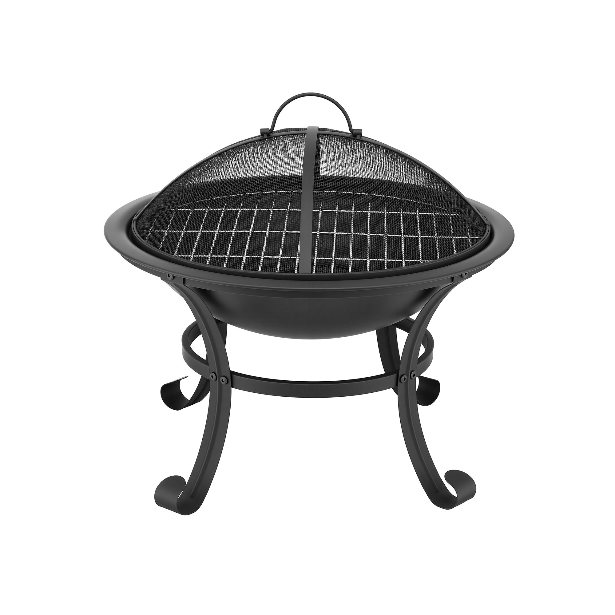 Grillz Fire Pit with Mesh Lid and Fire Picker BBQ Grill Wood Burning Outdoor Camping โ image 3
