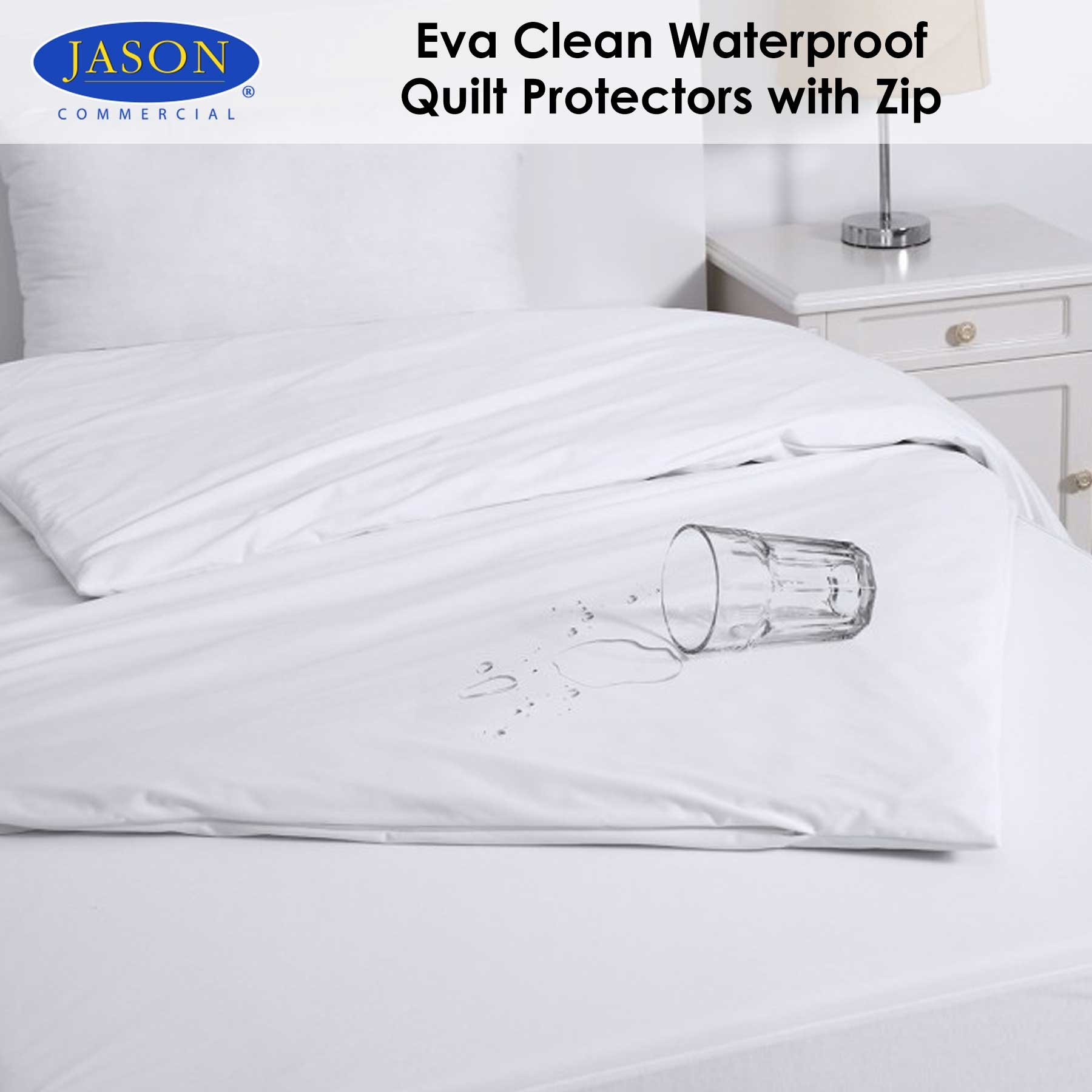 Jason Eva Clean Waterproof Quilt Protectors with Zip - Super King — image 2