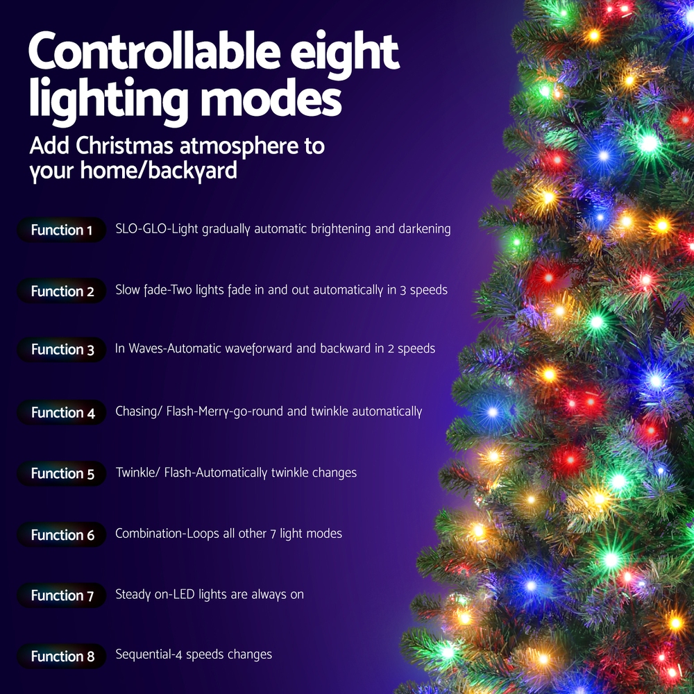 Jingle Jollys Christmas Tree 1.8M LED Corner Xmas Tree Half 8 Modes Multi-color โ image 4