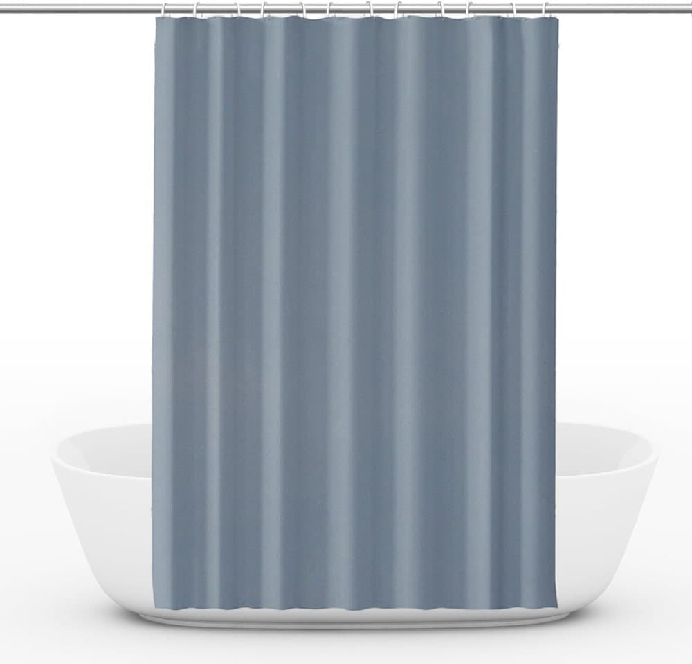 Waterproof mildew resistant PEVA shower curtain, compatible with standard shower rods, 180 × 180cm, Blue