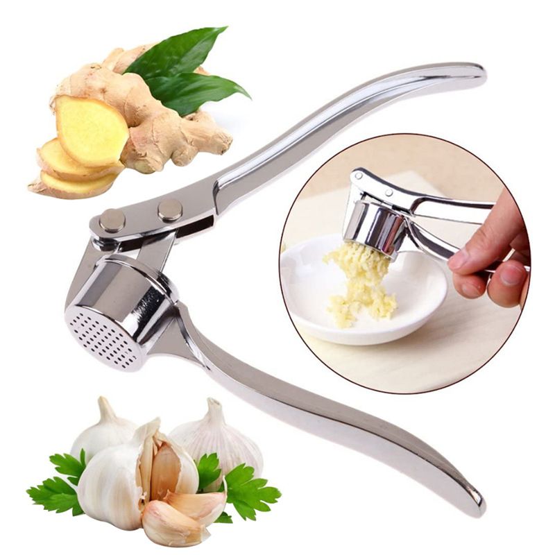 Garlic Press, Stainless Steel Ginger Crusher, Rust-Resistant, Easy to Squeeze and Clean, Household Kitchen Onion Slicer β image 3