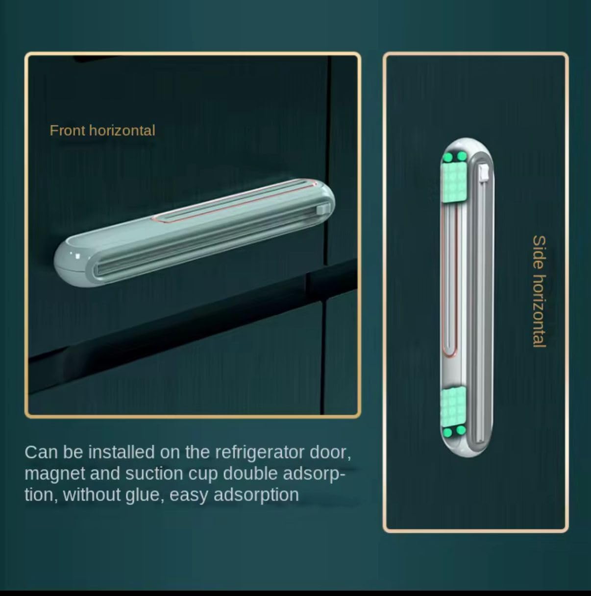 Suction-Mount Cling Film Dispenser: Compact Kitchen Organizer with Built-In Cutter for Food Wrap Storage (Green) | Other colors available in store — image 6