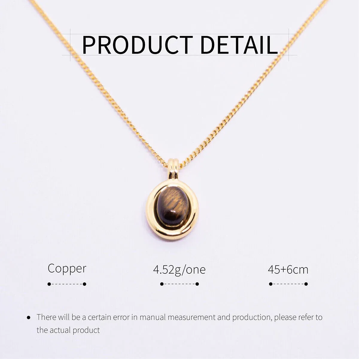 Simple Fashion Brown Necklace and Vintage Earrings for Women Elegant Jewelry - Necklace — image 4