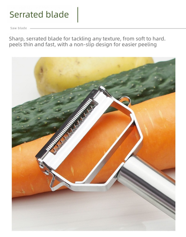 Premium Stainless Steel Dual Peeler & Julienne Cutter - 2-in-1 Vegetable Slicer with Swivel Blade - Heavy Duty Multi-Function Kitchen Tool for Potatoes โ image 5