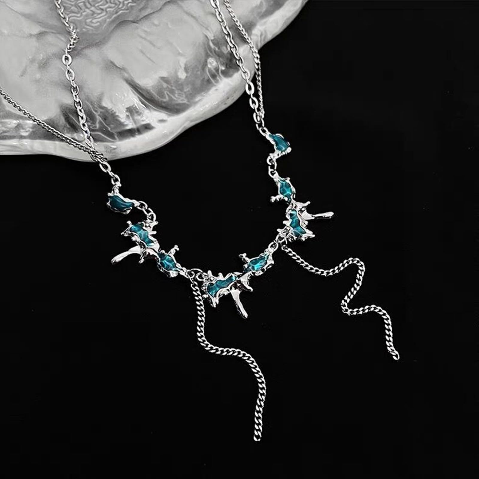 Irregular Necklace for Women Pearl Zircon Cat's Eye Stone Star Pendant Zircon Water Drop OT Chain Fashion Simple Daily Jewelry โ image 2