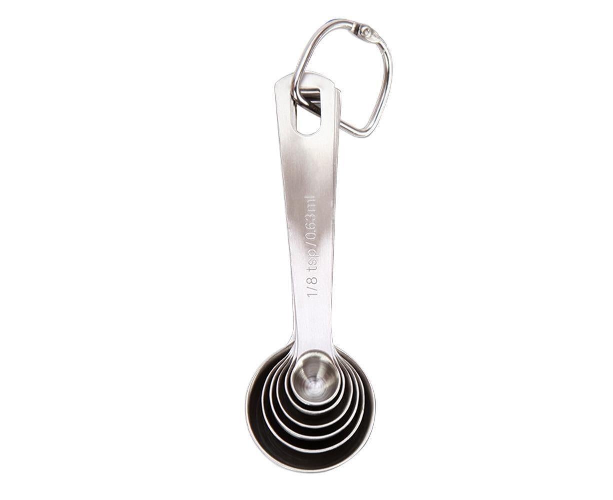 6Pcs Stainless Steel Measuring Spoons Set Measure Baking Coffee Kitchen Tool — image 6