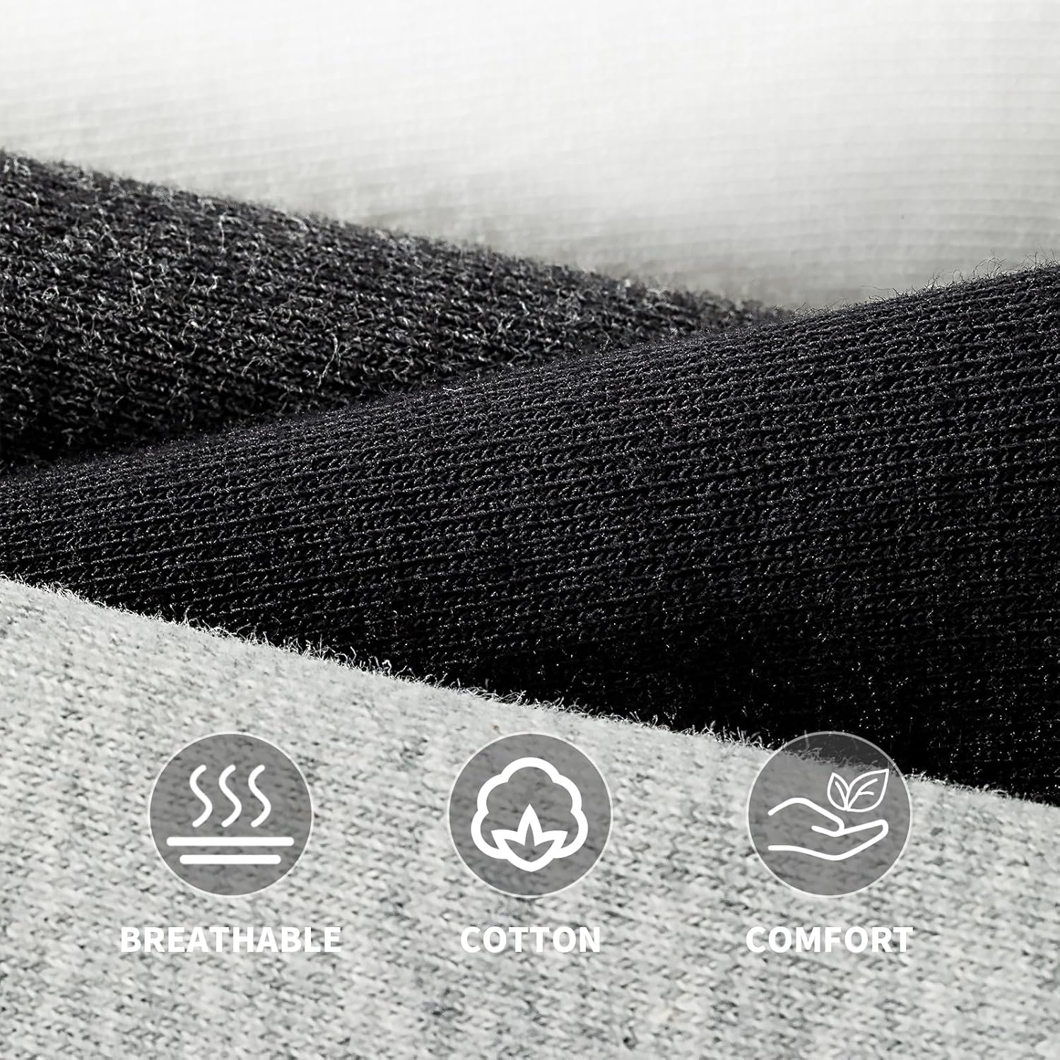 Men's Dress Socks 6 pairs Black Cotton Crew Socks, Anti-Odor&Breathable for Business/Casual, Size 6-15 — image 3