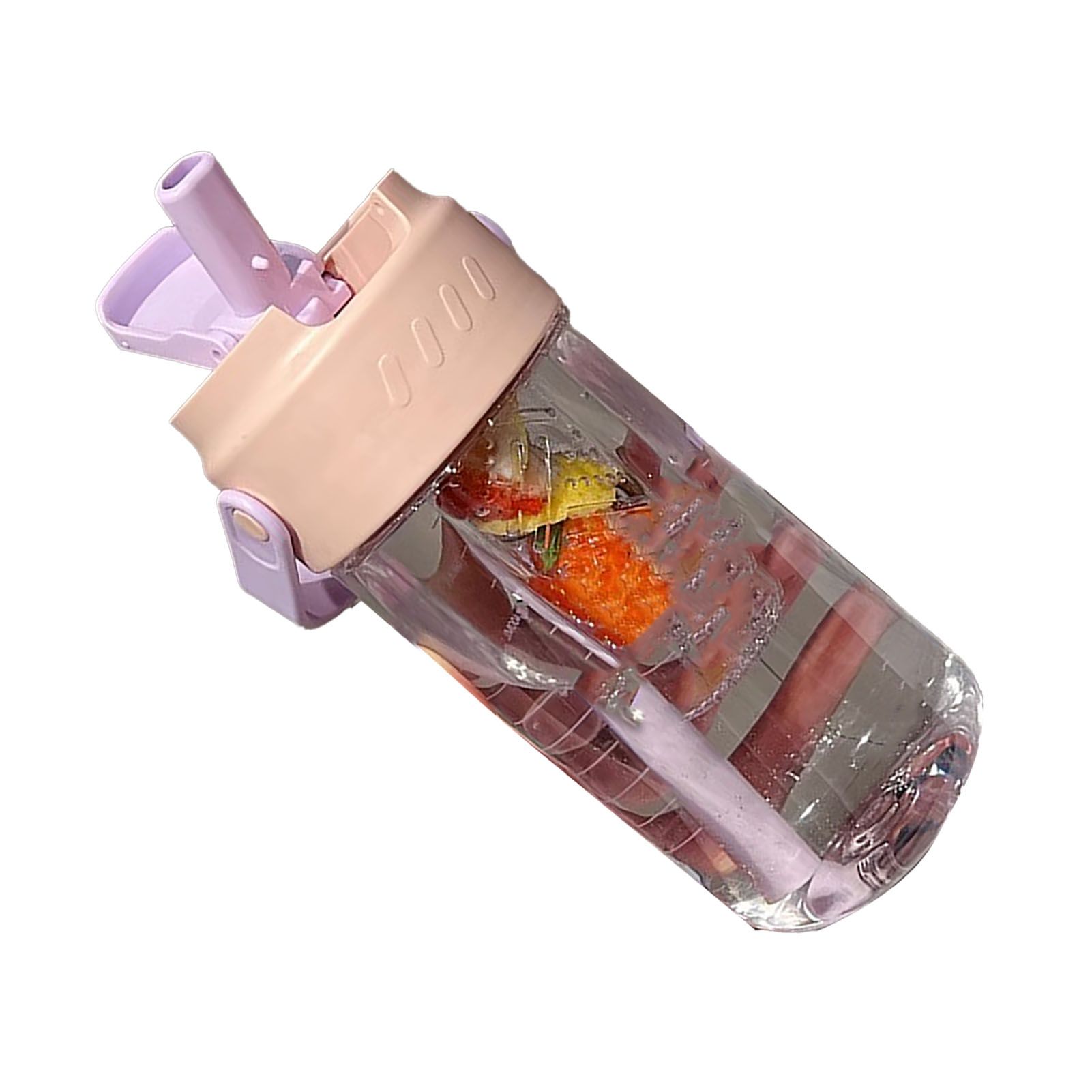 Straw Water Bottle Built in Tea Strainer with Handle PC 700ml Beautiful Cute Straw Bottle for Girls Women Pink — image 2