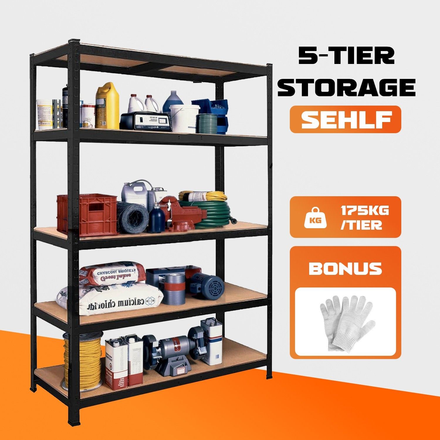 Heavy Duty Warehouse Shelving Rack Steel Garage Storage 180cm โ image 2