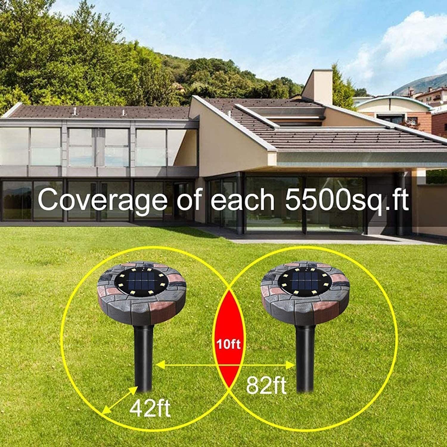 2pcs String Lights, Outdoor String Solar Powered Fairy Lights Waterproof Garden Decorative Lights, Garden ( White Light) — image 4