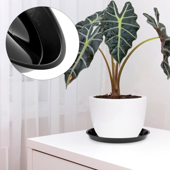 Plant bowls - 6 pieces - Round plant bowls - For flower pots, garden bowls and planters - Black — image 2