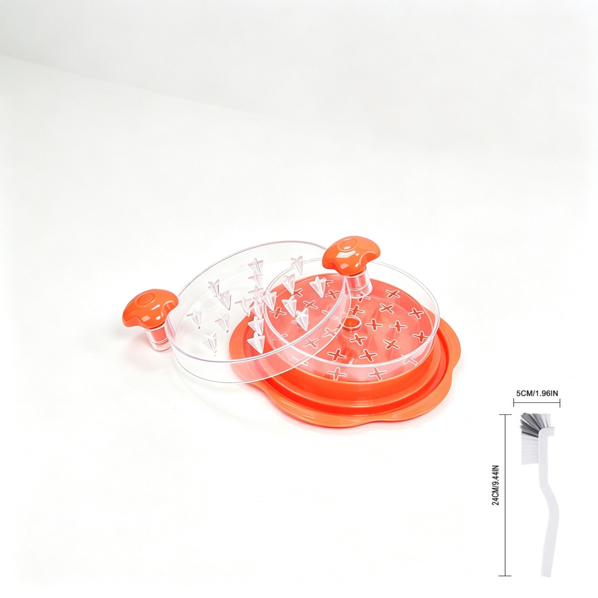 Household Food Prep Shredding Tool,Orange Interlayer Chicken Shredder Equipped with Cleaning Brush,Easy‑Clean Kitchen Gadget,Ideal Christmas Halloween