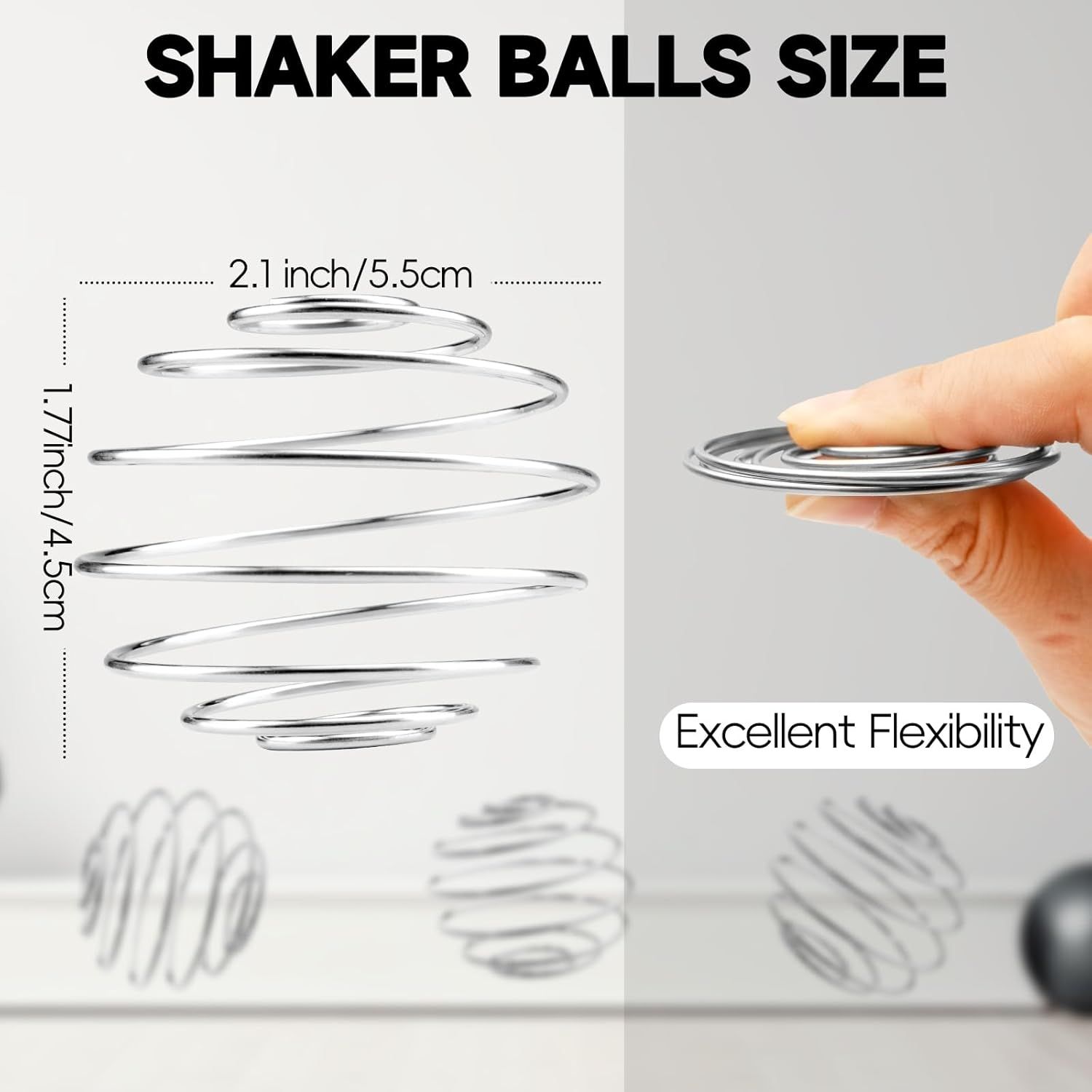 6 Pcs Large Size Shaker Balls Stainless Steel Shaker Ball Whisk for Protein Shakes,Milkshake,Shaker Cup Blender Bottle (Diameter 2.2inch) — image 2