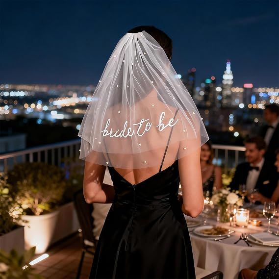Bride to Be Pearl Veil Embroidered White — image 3