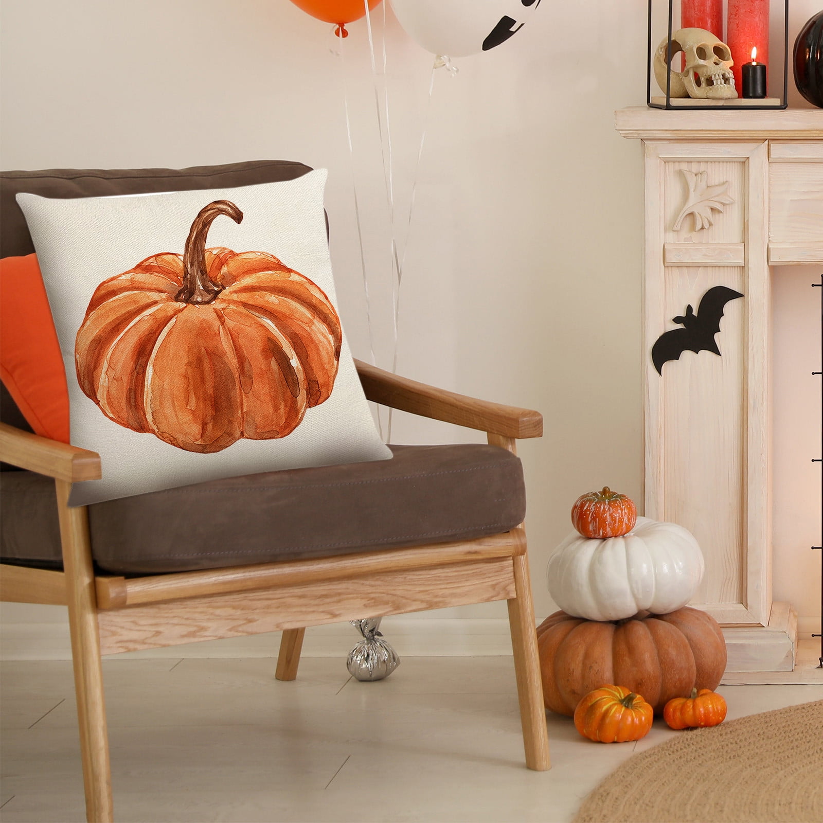 Fall Pillow Covers 18 x 18 inch Pumpkin Maple leaves Throw Pillow Covers Outdoor Autumn Thanksgiving Harvest Farmhouse Pillowcase Cushion Case for Home Sofa โ image 5