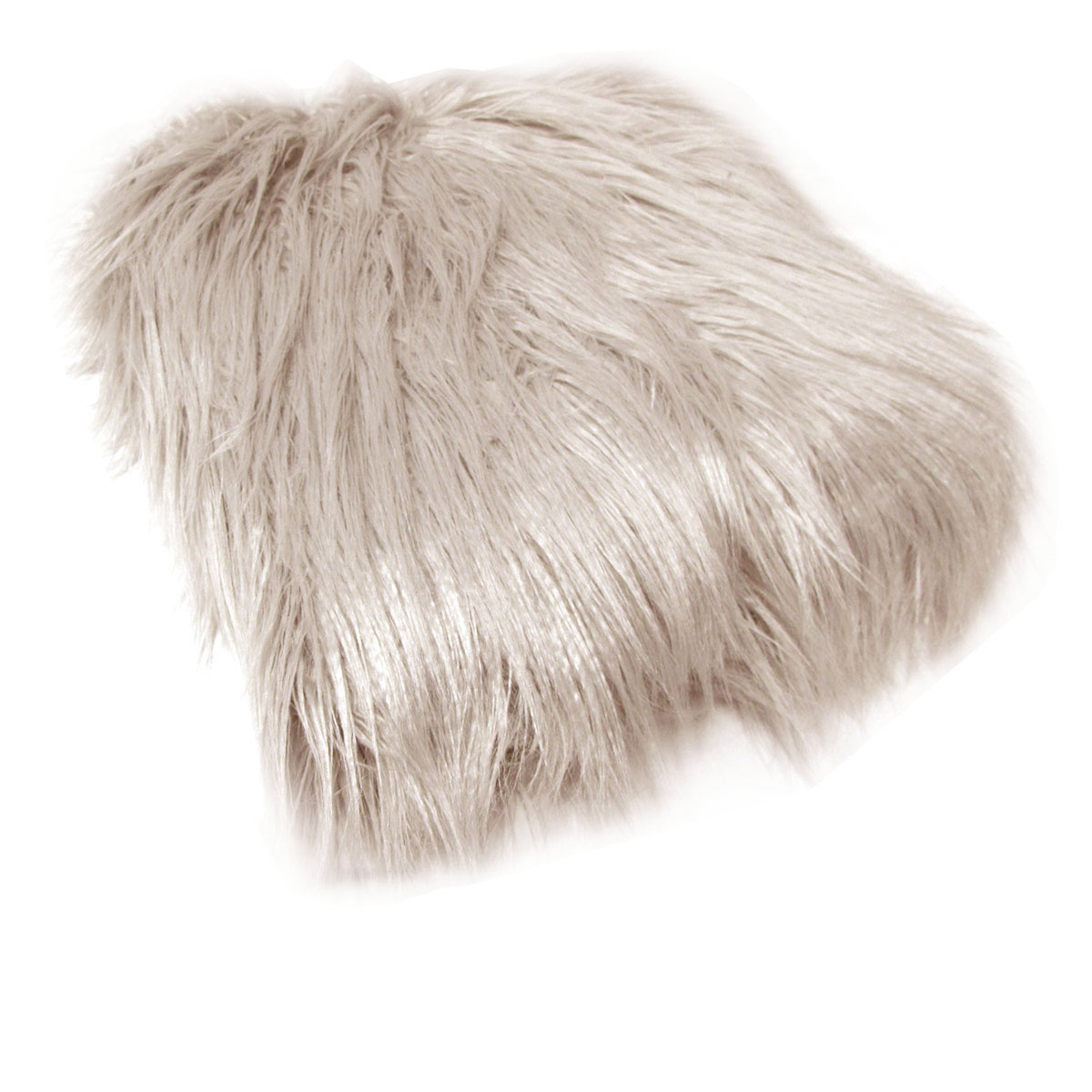 Mia Luxury Long Hair Faux Fur Throw Rug 127 × 152 cm Taupe