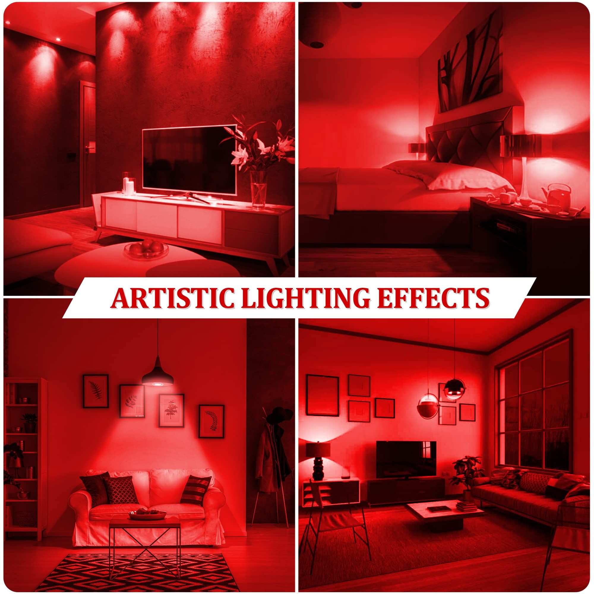 Red Light Bulbs, Colored Party Light Bulb Outdoor, Base for Porch Lights, Police Support, Home Lighting, Wedding — image 3