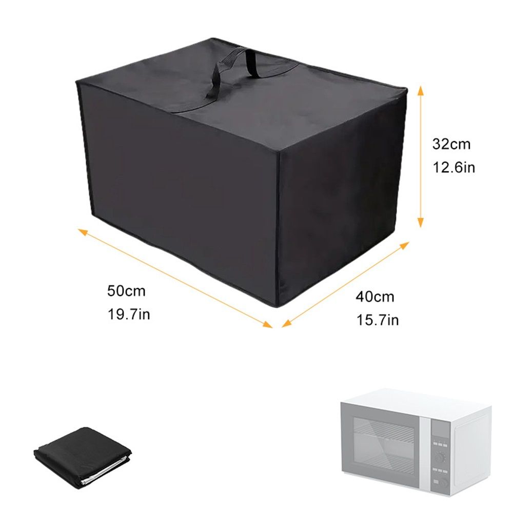 Heat-Resistant Dust-Proof Microwave Oven Grill Cover Protector - Waterproof Nylon Fabric Microwave Oven Dust Cover Case Protections for Toaster Oven (Black) — image 5