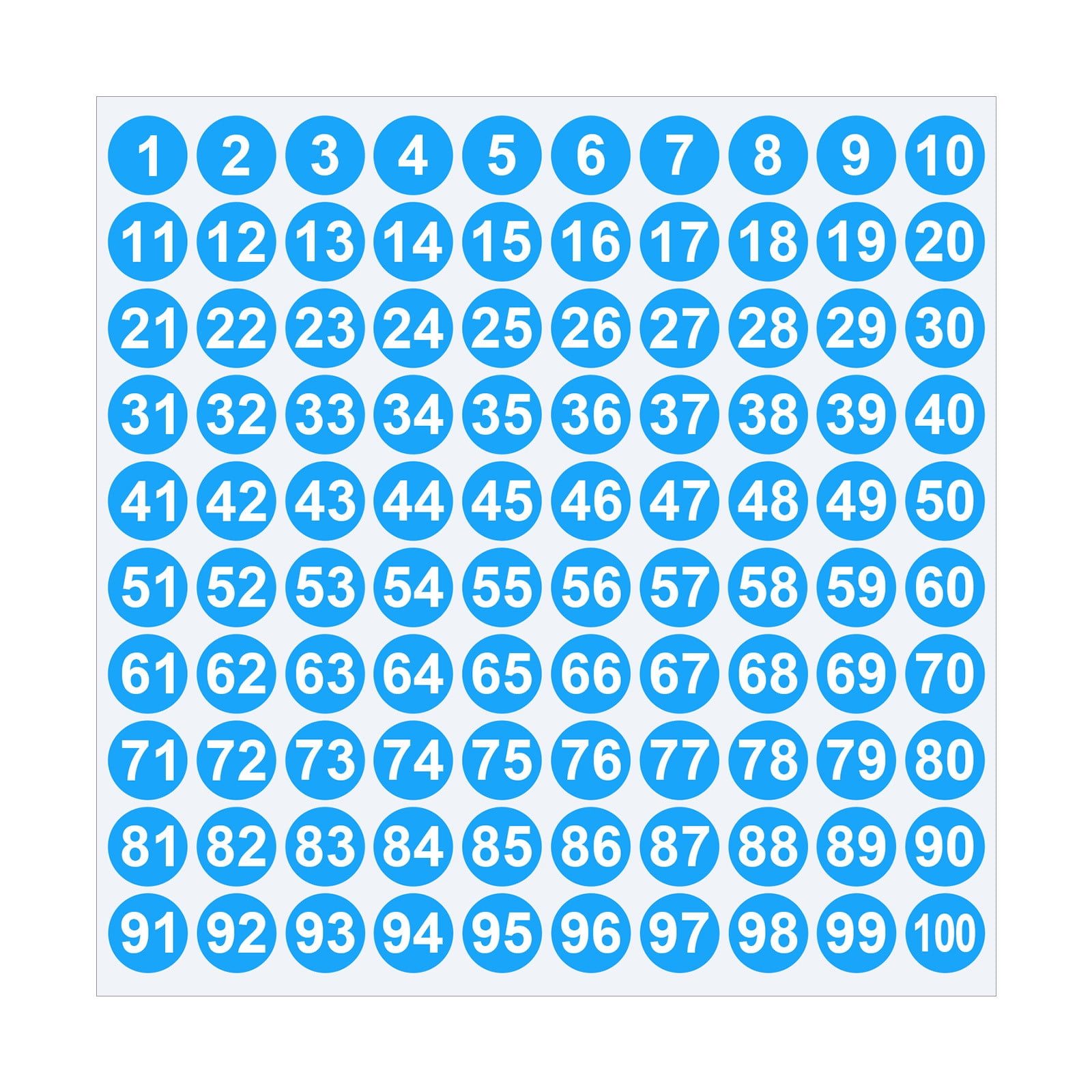 1 Inch Round Number Stickers,1-100 Multi-Color Self-Adhesive Labels for Mailbox,Scrapbook,and DIY Crafts,Easy to Peel and Stick on Various Surfaces,Durable