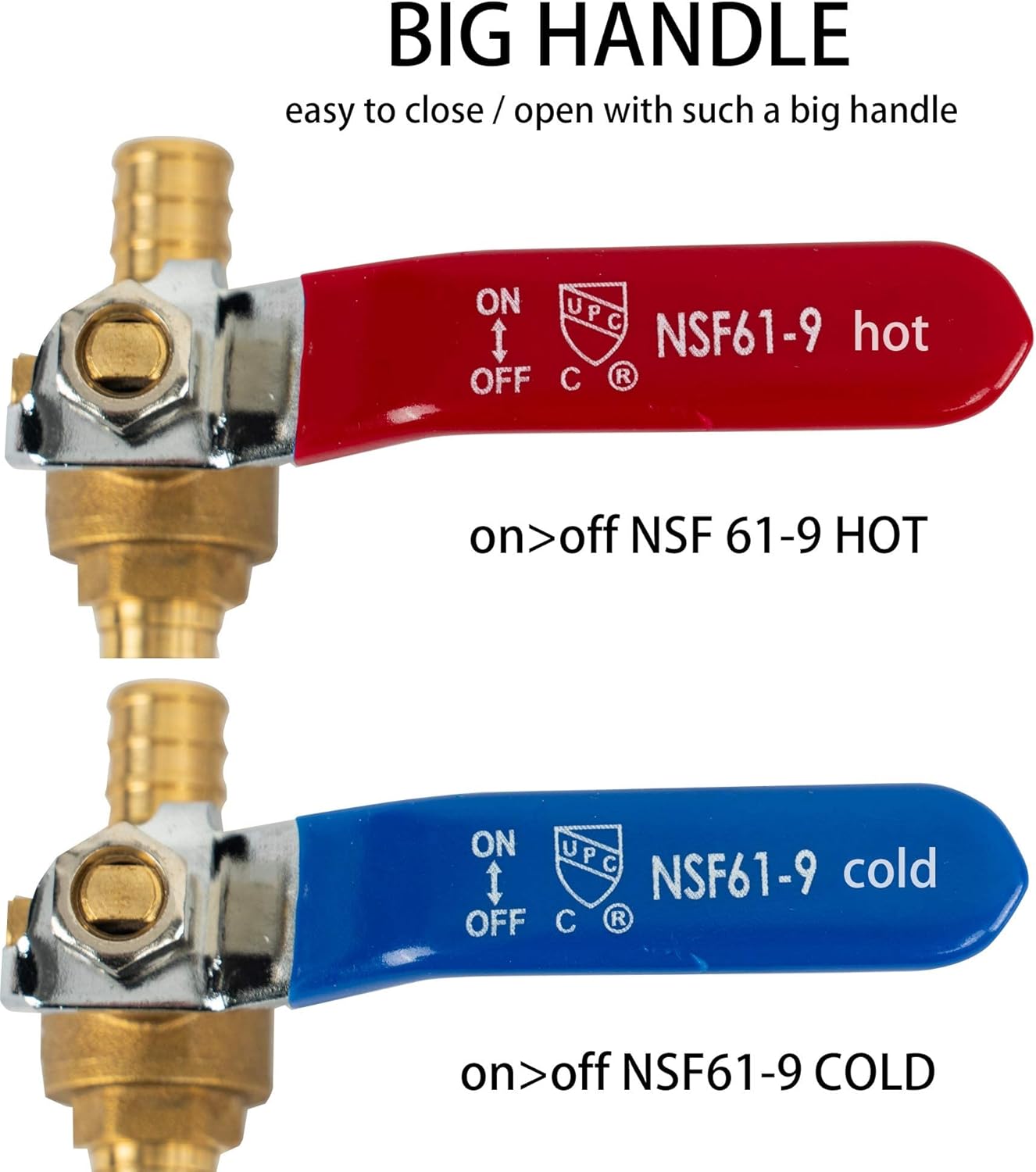 1/2 Inch Pex Full Port Shut Off Ball Valve + 3/4 Inch Pex Full Port Shut Off Ball Valve Hot and Cold โ image 3