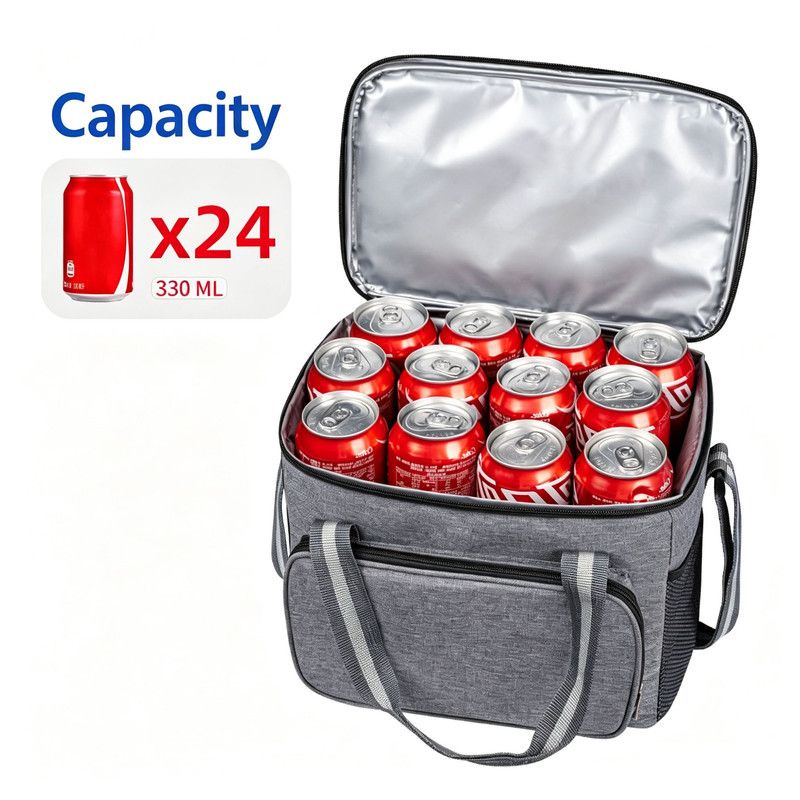 15L Oxford Thermal Lunch Bag, Portable Leakproof PEVA Liner Tote Bag, Waterproof Outdoor Picnic Camping Beach Lunch Cooler Bag for Food Storage, Keep โ image 4