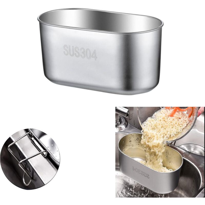 Sink Drain Basket Strainer - Stainless Steel, Easy To Use, For Kitchen, Over Sink Drying Rack For Storing And Washing — image 3